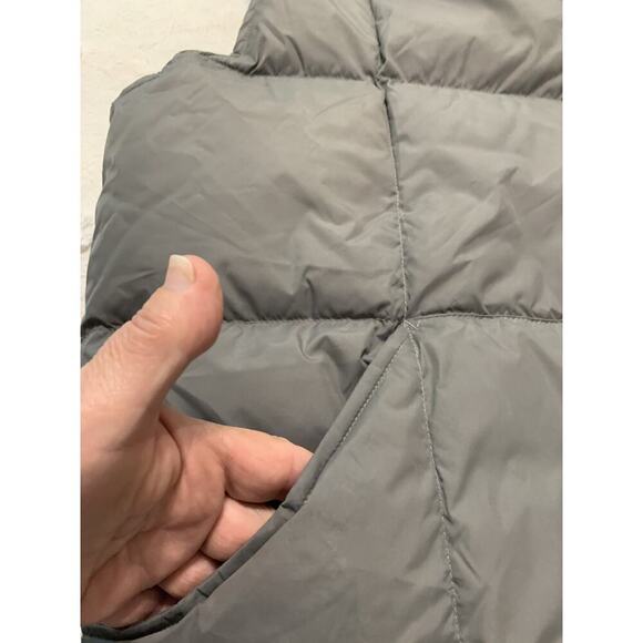 Lands End Puffer Vest Men’s Sz Large Gray 70% Down 30% Feathers Snap Puffy Golf - Picture 9 of 9